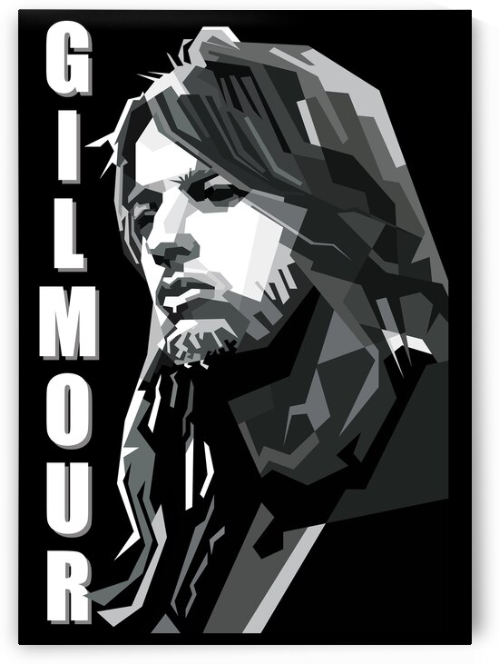 David Gilmour Rock Black Portrait by Artkreator