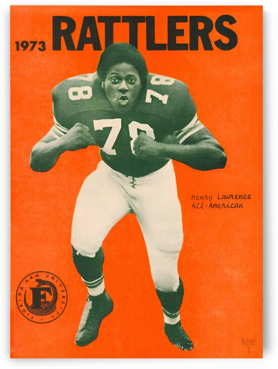 1973 Florida A&M Rattlers Football Art by Row One Brand