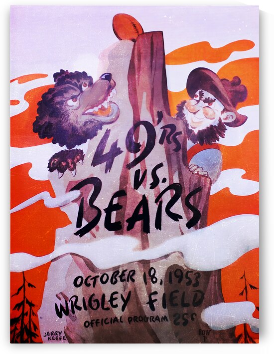 1953 San Francisco 49ers vs. Chicago Bears Cover Art by Row One Brand