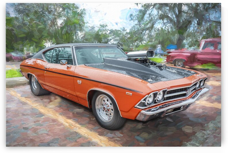 1969 Orange Chevy Chevelle SS 396 X 1 by Rich Franco