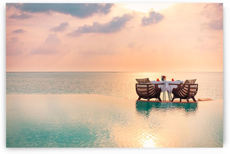 Romantic honeymoon anniversary love couple dinner table by icemanphotos