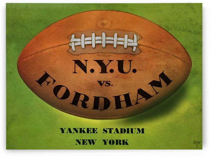 Vintage NYU vs. Fordham Football Art by Row One Brand