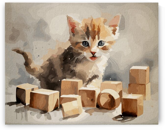 Cat Wooden Blocks by Wissam Ramadan
