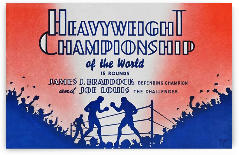 1937 Joe Louis vs. Braddock Boxing Art by Row One Brand