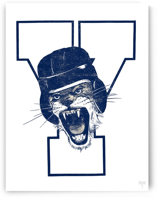 Vintage BYU Cougar Football Art by Row One Brand