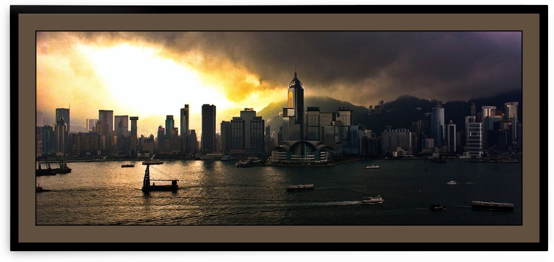 HONG KONG HARBOR AT DAYBREAK  by LES MAYERS 