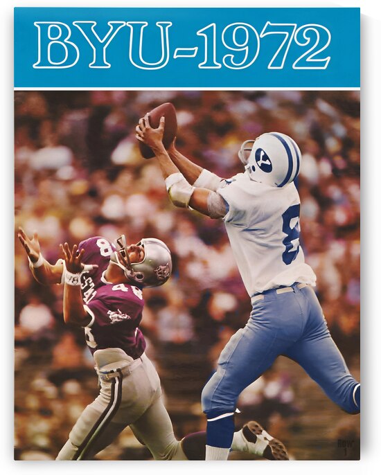 1972 BYU Football Art Dave Atkinson Interception by Row One Brand