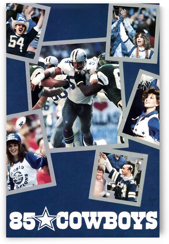 1985 Dallas Cowboys Football Art by Row One Brand