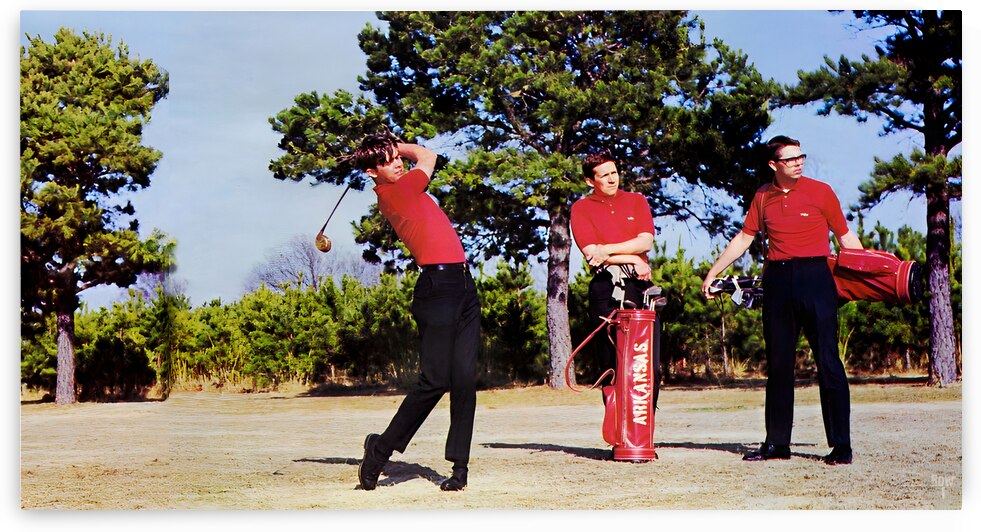 Vintage Arkansas Razorbacks Golf Art by Row One Brand