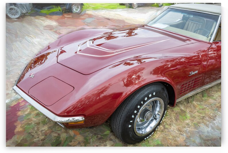 1970 Red C3 Corvette LT1 Convertible X 3 by Rich Franco