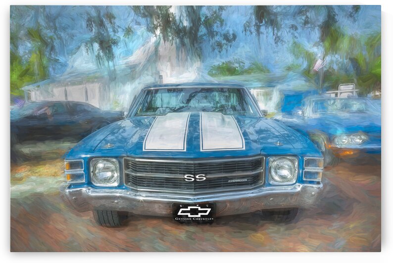 1971 Blue Chevrolet El Camino Custom 350 X 3 by Rich Franco