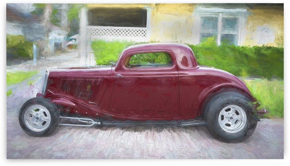 1934 Burgundy Ford Hot Rod X 3 by Rich Franco