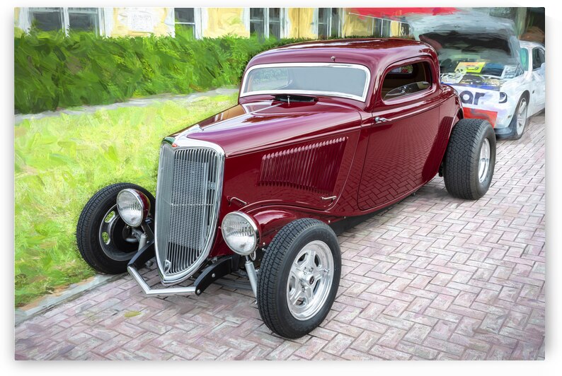 1934 Burgundy Ford Hot Rod X 5 by Rich Franco