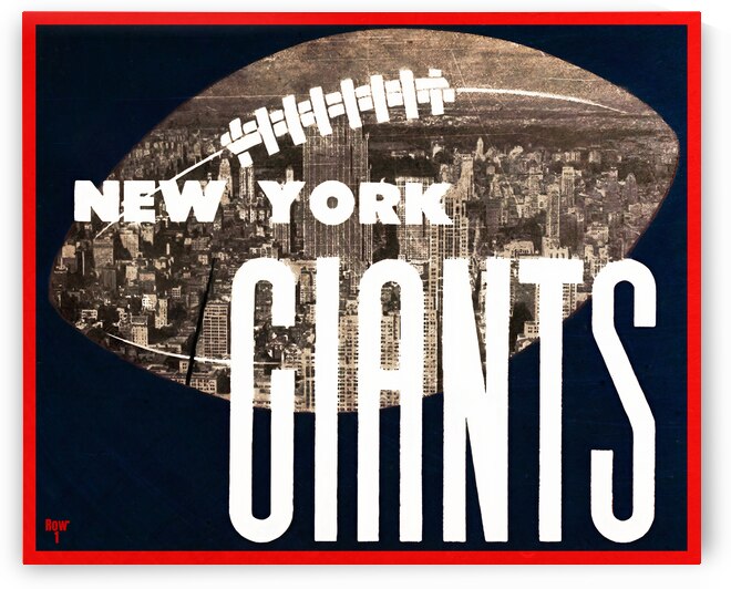 Vintage Forties New York Giants Football Art by Row One Brand