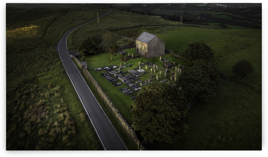 Gwrhyd Chapel in evening light by Leighton Collins