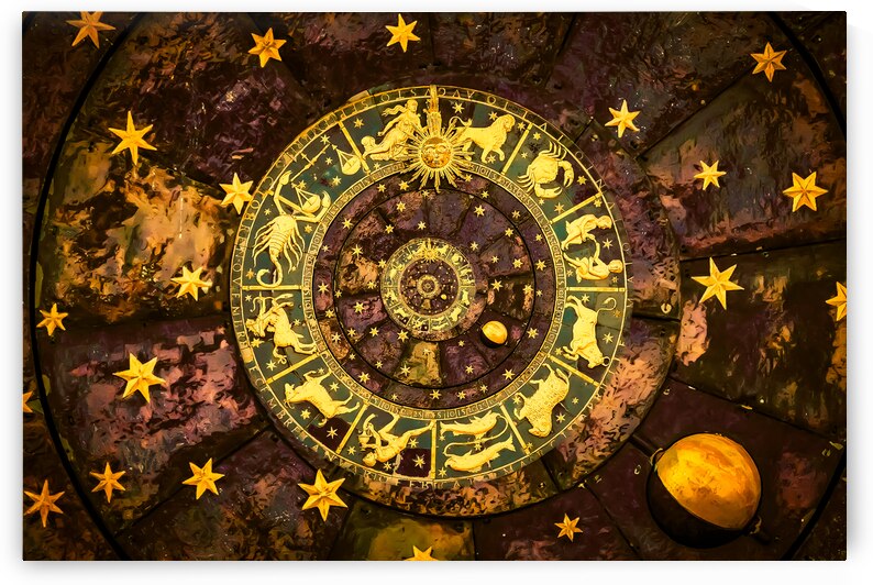 Astrological background. Vintage illustration art grunge design by Paolo Modena