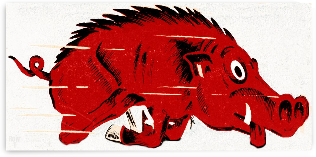 1942 Arkansas Razorback Art by Row One Brand