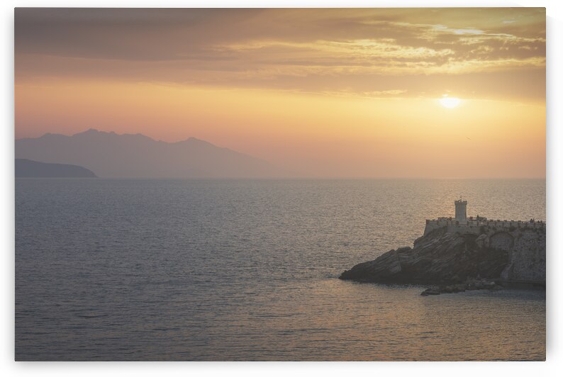 View of Piazza Bovio in Piombino and Elba island in the background by Stefano Orazzini