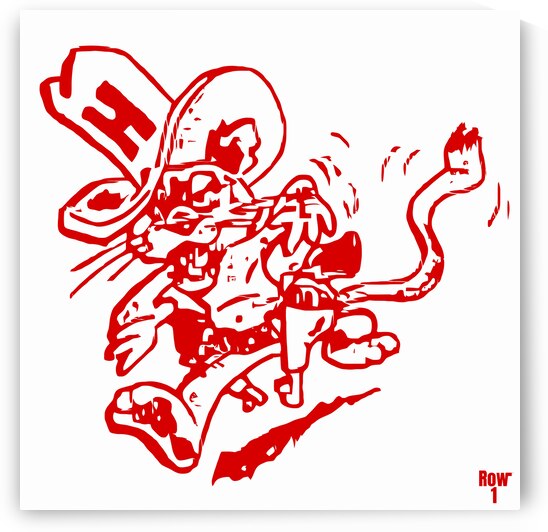 Houston Cougar Throwback Cartoon Art by Row One Brand