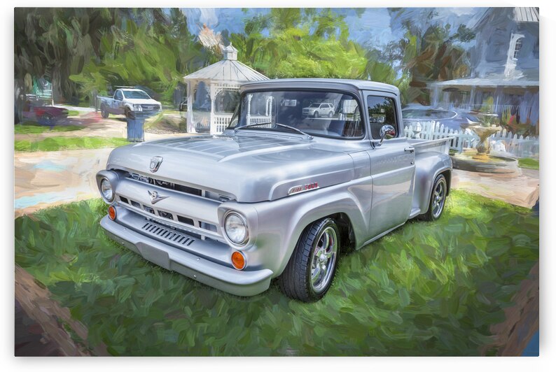 1957 Silver Ford F100 Pickup Truck X 3 by Rich Franco