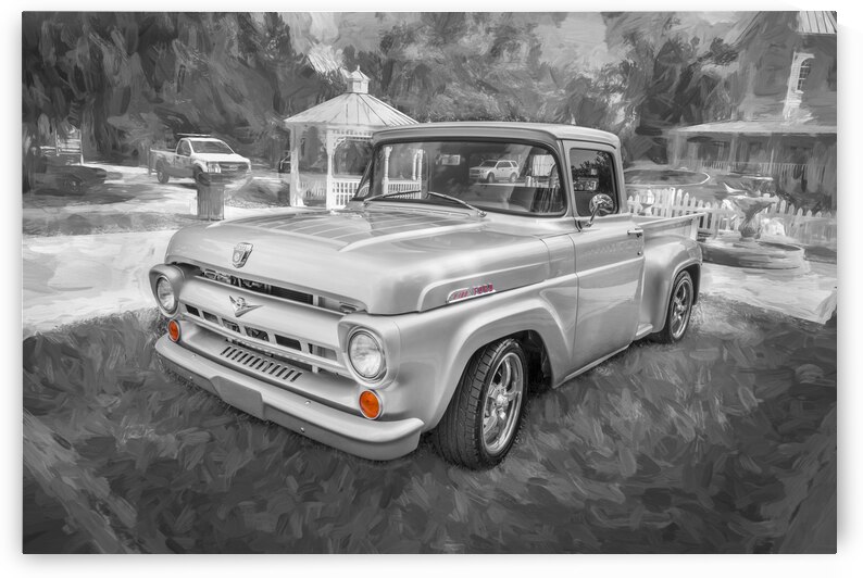 1957 Silver Ford F100 Pickup Truck X 4 by Rich Franco