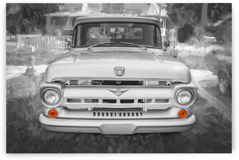1957 Silver Ford F100 Pickup Truck X 8 by Rich Franco