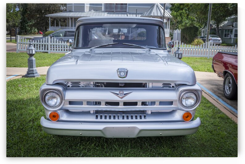 1957 Silver Ford F100 Pickup Truck X 9 by Rich Franco