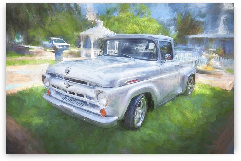 1957 Silver Ford F100 Pickup Truck X 10 by Rich Franco