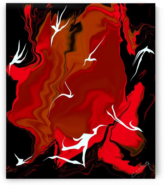 Enchanting Inferno - Abstract Art Print  by Corina Ioana