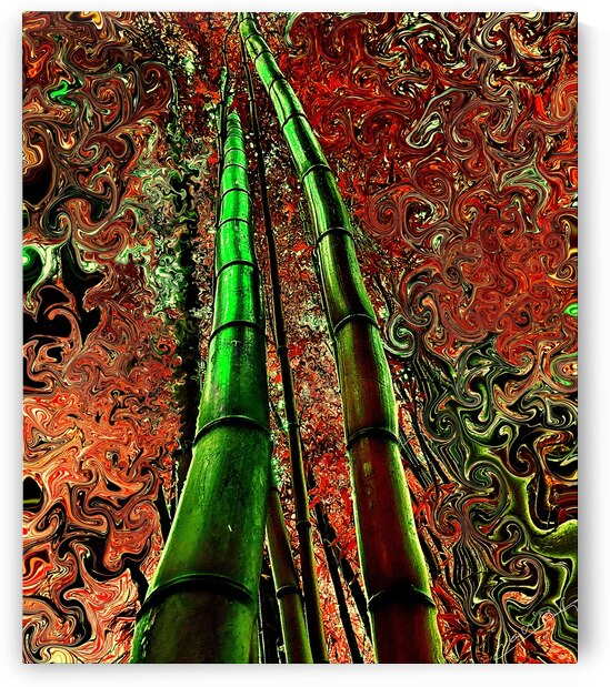 Metallic Bamboo Serenade – Fine Art Print by Corina Ioana