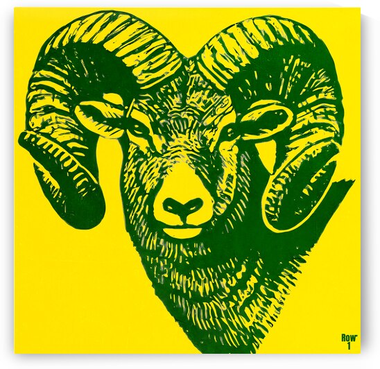 1980 Colorado State Rams Throwback Art by Row One Brand