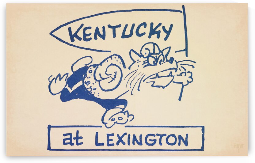 Vintage Kentucky Wildcats Cartoon Art by Row One Brand