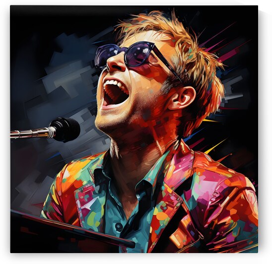 A Pop Art Portrait of Elton John by Dudley