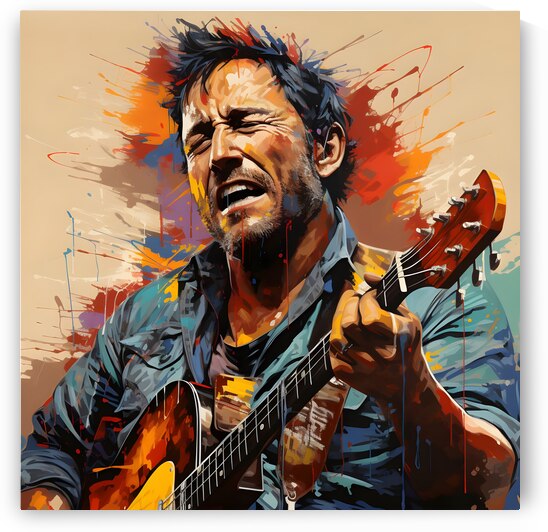 A Pop Art Portrait of Bruce Springsteen by Dudley