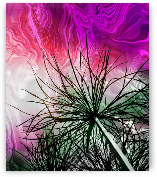 Vibrant Energy – Purple Pink White & Green Art Print by Corina Ioana