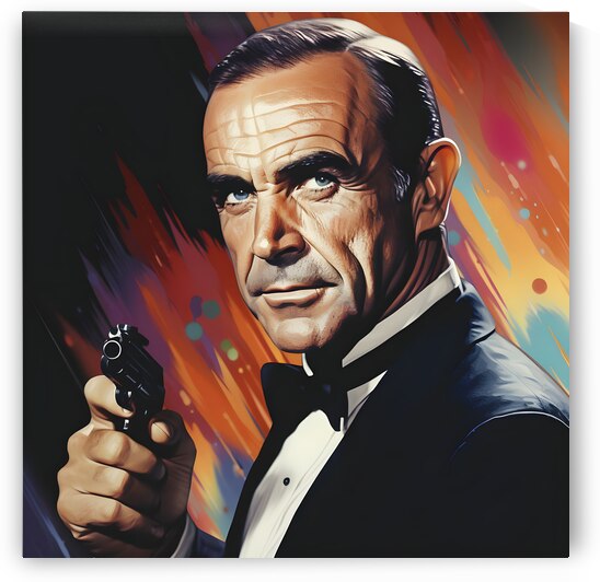 A Pop Art Portrait of Sean Connery by Dudley
