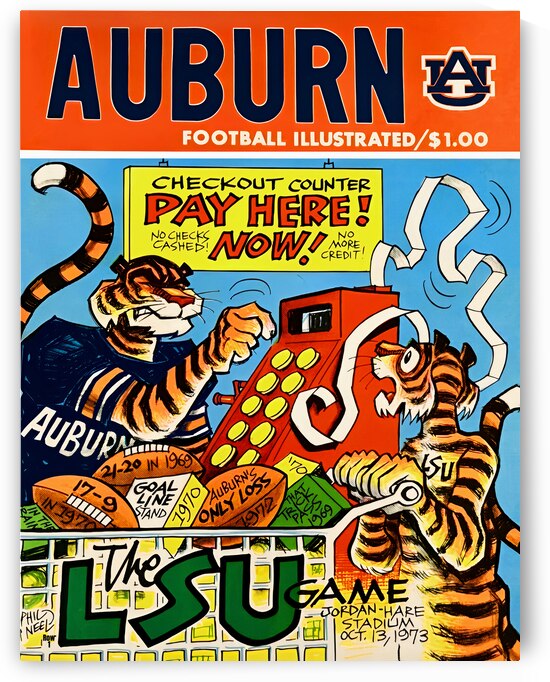 1973 Auburn vs. LSU Football Cover Art by Row One Brand