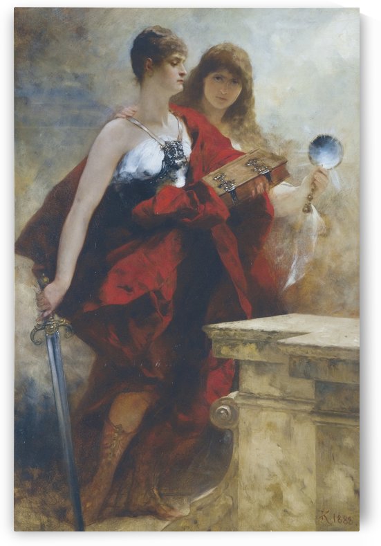 Two women doing magic by Ferdinand Keller