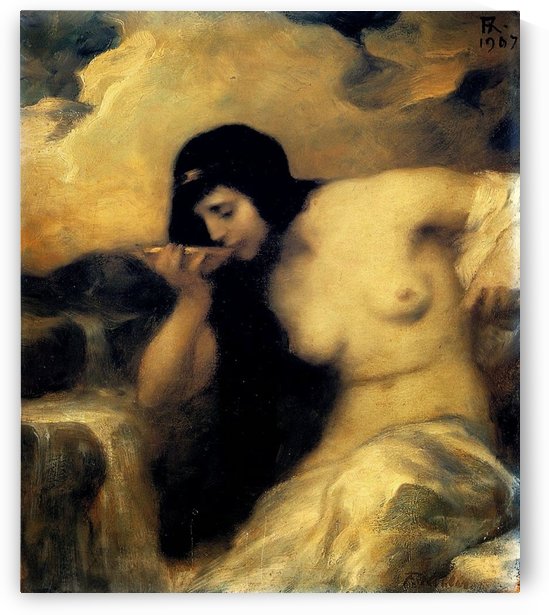 Nymphe Buvant a une Coupe by Ferdinand Keller