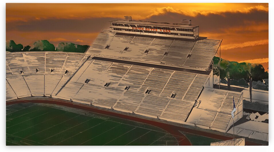 Vintage Neyland Stadium Sunset Art by Row One Brand