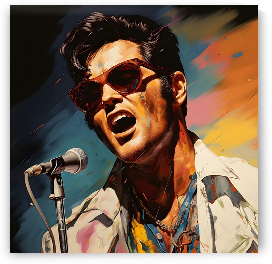Pop Art Portrait of Elvis Presley by Dudley