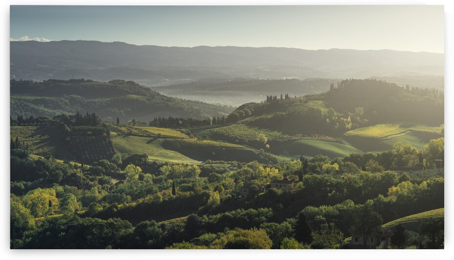 Morning landscape from San Gimignano town. Tuscany by Stefano Orazzini
