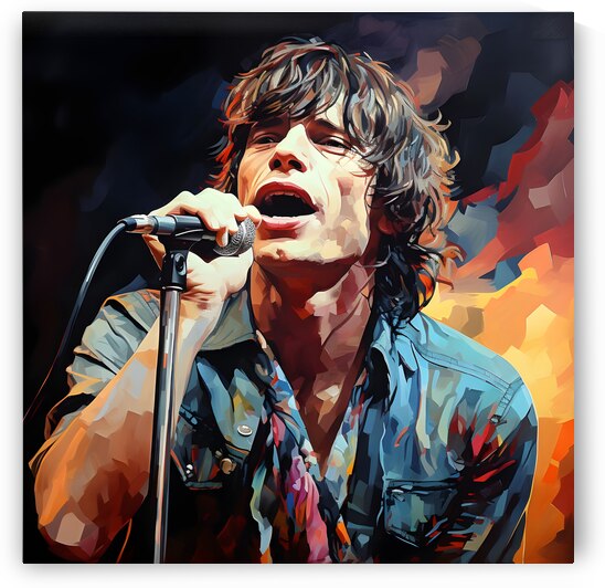 A Pop Art Portrait of Mick Jagger from the Rolling Stones by Dudley