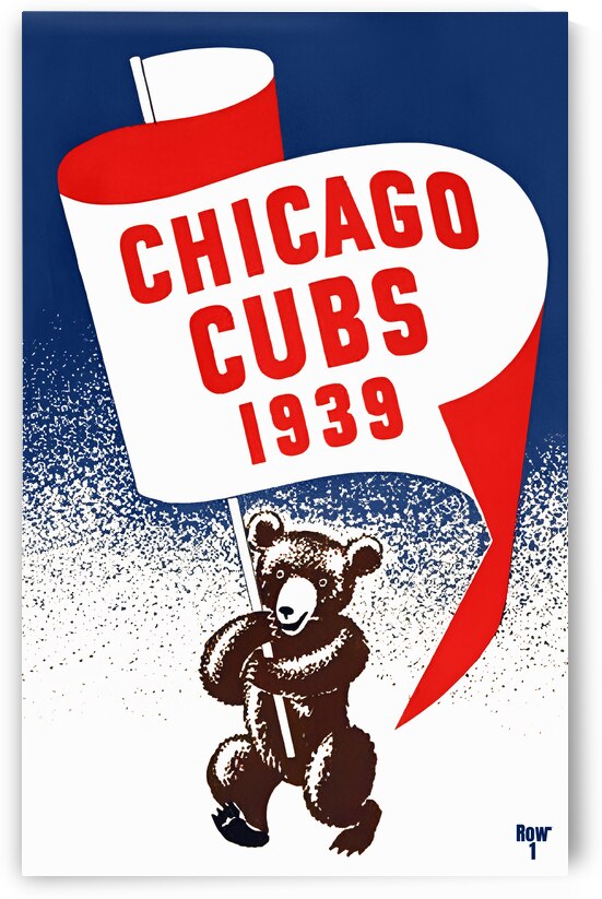 1939 Chicago Cubs Baseball Art by Row One Brand