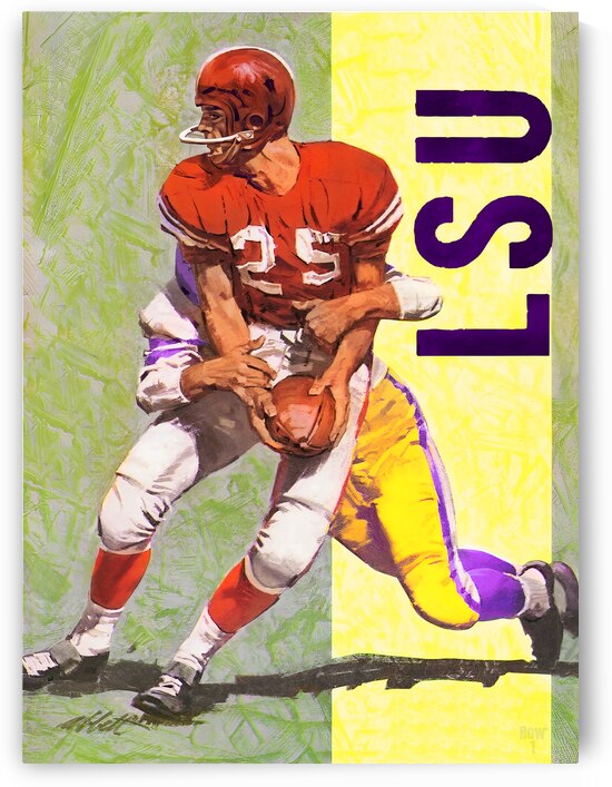 Throwback LSU Tigers Football Art Remix by Row One Brand