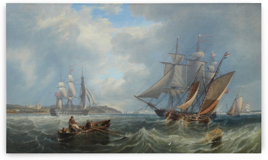 Boats by the sea by John Wilson Carmichael