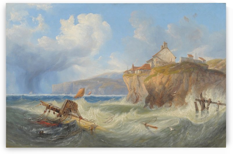 Landscape with a house by the sea by John Wilson Carmichael