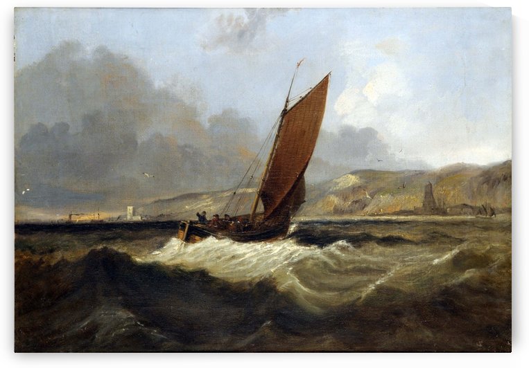 Sailing Boat off the Coast by John Wilson Carmichael