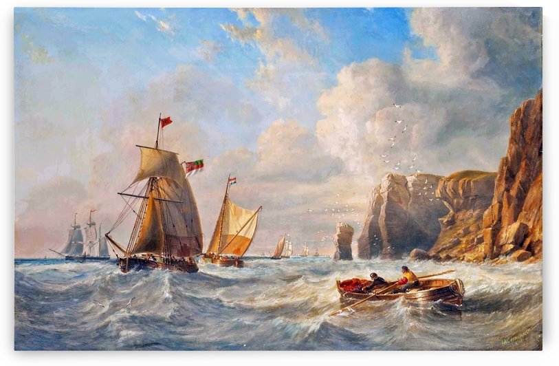 A Breezy Day off Flamborough Head by John Wilson Carmichael
