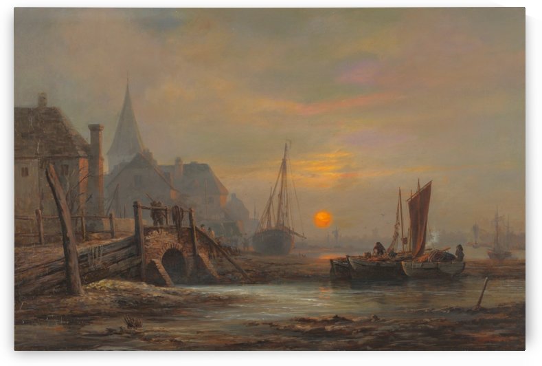 Preparation of fishing boats, Low Countries by John Wilson Carmichael